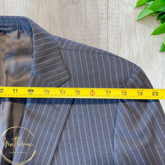 ERMENEGILDO ZEGNA Mens Blazer Sport Coat Two Button Jacket Gray Wool US 44R - Picture 6 of 11